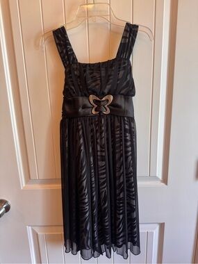 My Michelle Black and White Zebra-Print Dress